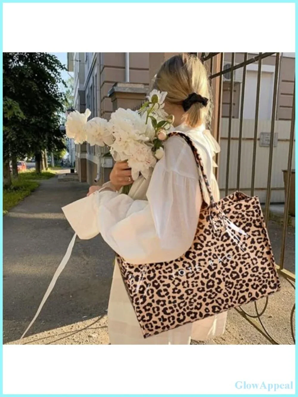 PVC Tote Bag Women's Kraft Paper Work Handbags Purses Top Handle